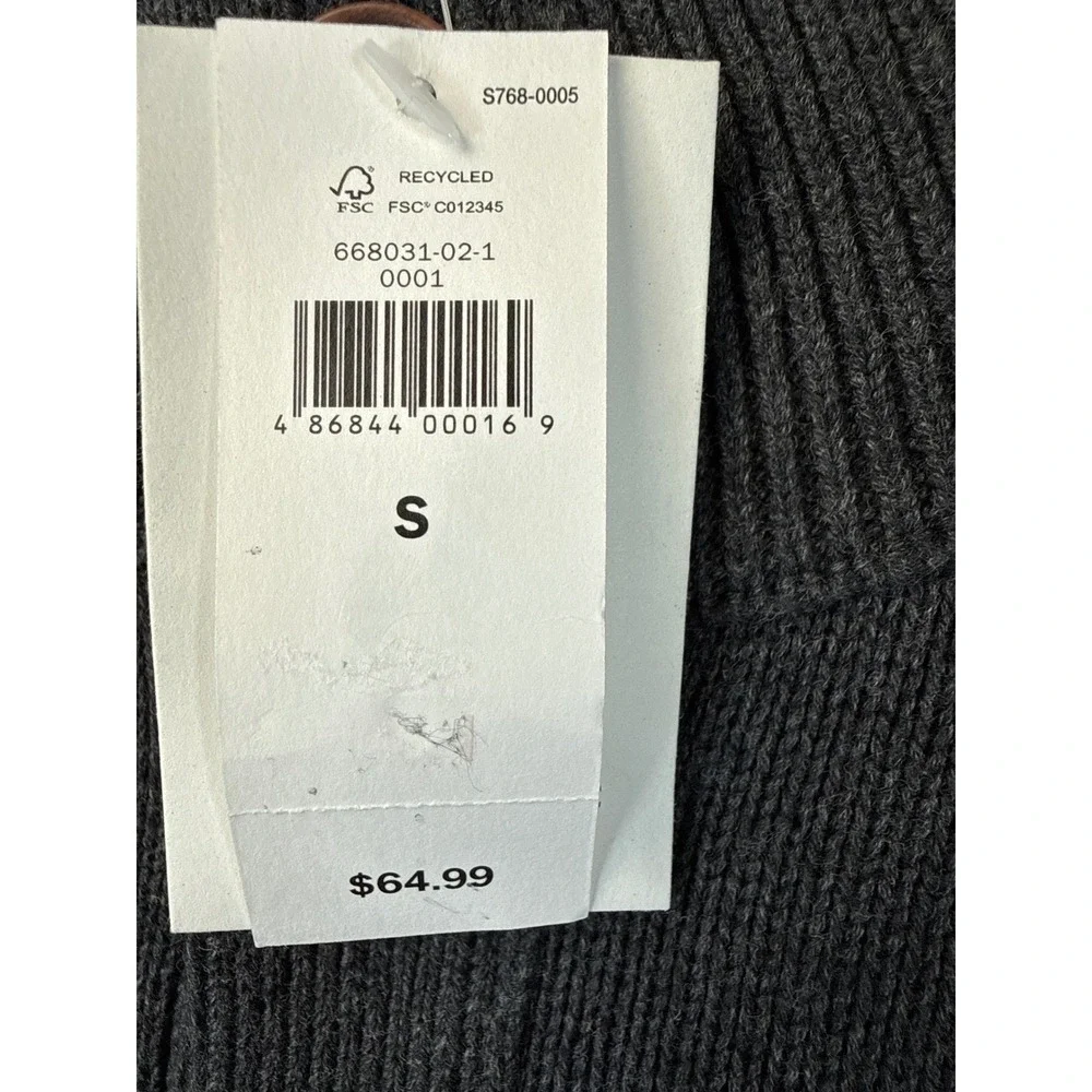 NWT Banana Republic Gray Mock Neck Button Pullover Sweater Men Size S Preppy Top
